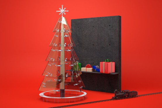 Notre carte de Noël 2016. Sapin en verre structurel. Christmas card 2016 with a structural glass Christmas tree. lateralconseil.com