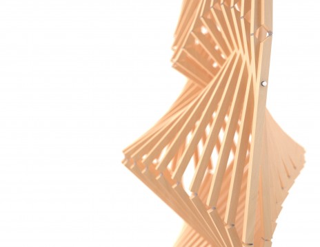 Conception paramétrique d'une structure auto-portante en bois avec le logiciel Rhino et Grasshopper. Parametric design of a self-supporting wood structure using Rhino and Grasshopper.